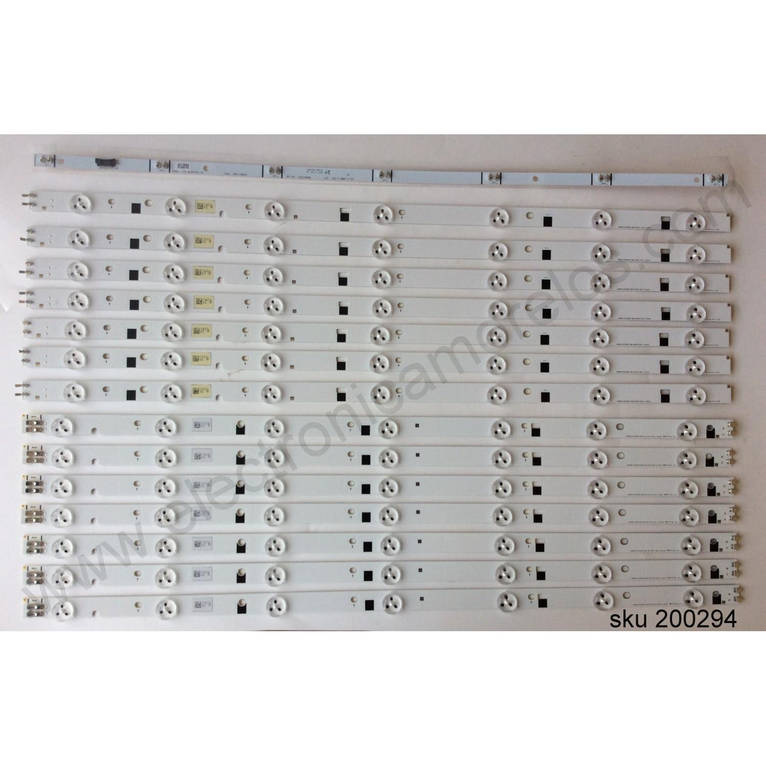 KT DE LED´S PARA TV (14 PIEZAS) / SAMSUNG 20125VS55 3228 RIGHT07 REV.1.6 120718 / 20125VS55 3228 LEFT07 REV.1.6 120718 / PANEL´S DF550CGA-B1 / LTJ550HW13-V / MODELO UN55FH6003FXZA AH01